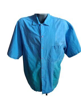 True Vintage Surfer Boxy Shirt XL Gotcha 1980s Colorblock Cotton Blue Logo XL